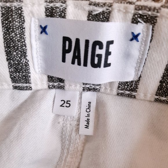 PAIGE NWT Atley Stripe High Rise Ankle Flare Crop SZ 25 - Picture 5 of 10